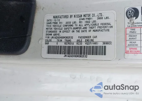 2013 Nissan 370Z from USA, damaged, VIN JN1AZ4EH9DM382532